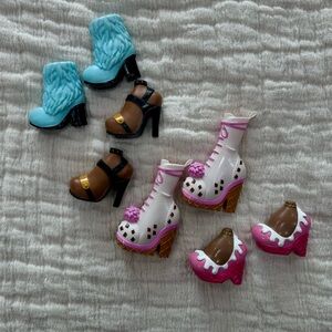 Bratz Doll Shoes Lot of 4 Pairs‎ – Heels, Boots, Ice Cream Wedge